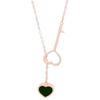 Purple Gold Peach Heart Black Necklace Color Gold Plated Rose Gold High-End Fashion Women'S Necklace
