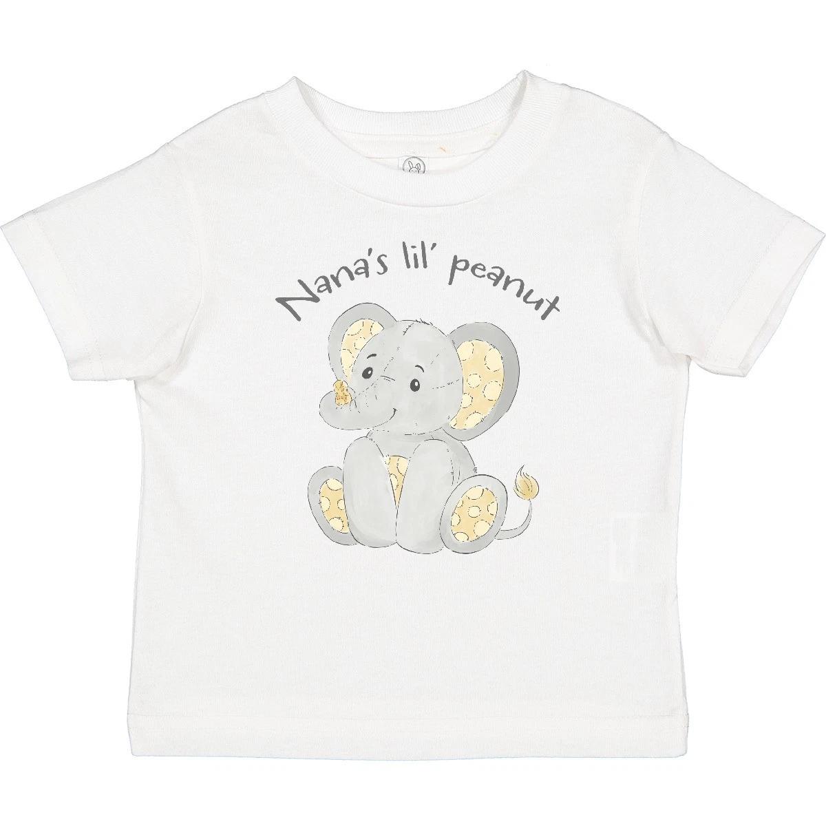 Inktastic Nana s Lil  Peanut Polka Dot Elephant Baby T-Shirt New Grandma Present 140