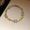 Blaues Diamant Funkelndes Blumenarmband: Eleganter, vielseitiger, hochwertiger Handschmuck
