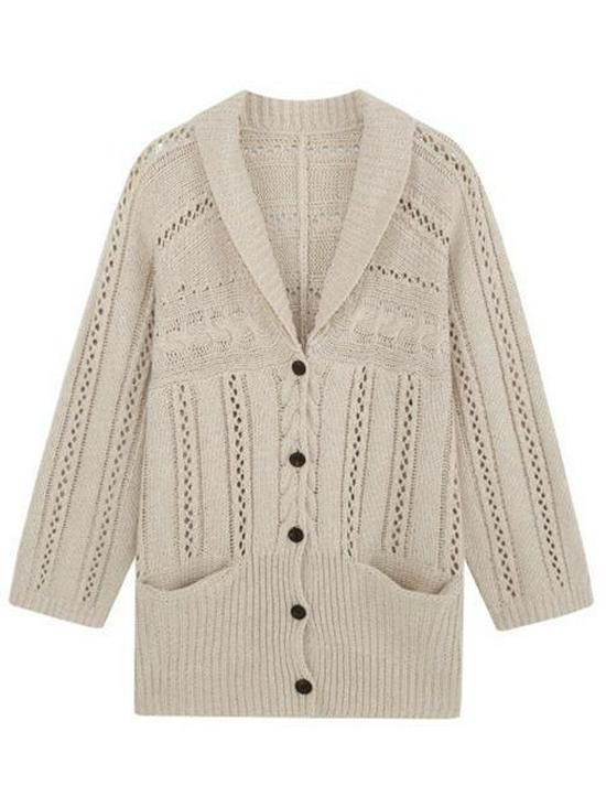 

Autumn/Winter 2025 Women s Two-Tone Knit Cardigan with Korean Design Lapel XXXXL бежевий