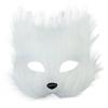 Funny Realistic Plush Cat Mask Cartoon Long Furry Half Face Mask Halloween Decoration Animal Masquerade Mask Christmas