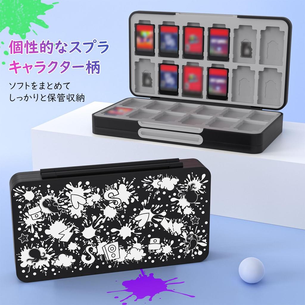 Switch Soft Holds 48 SD Cards at the Same Time ATiC Game Card Storage Soft Compatible with Organic EL Storage of Cards Made of ABS Shell Silicone to