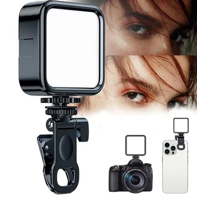 Mini Rechargeable Selfie Fill Light Clip-On LED Lamp with 3 Modes Adjustable Brightness for Phone Laptop Tablet Video Call Photography