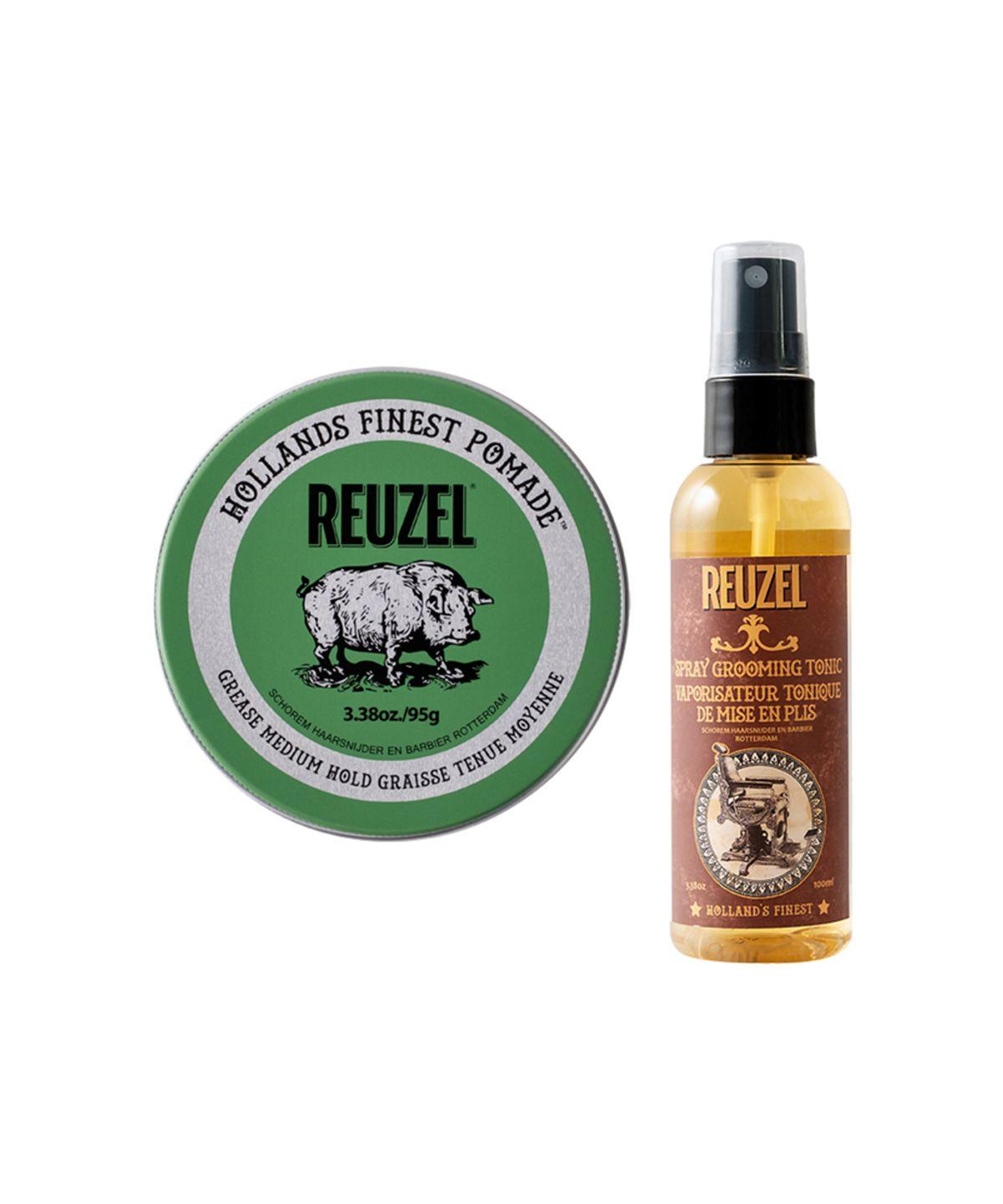 Green Oil-based Medium Hold Pomade 95g + Spray Grooming Tonic 100ml