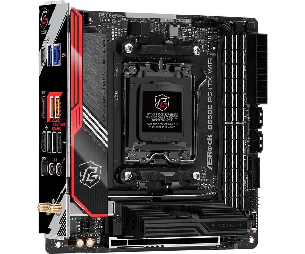 ASRock Motherboard B650E WiFi Compatible with AMD Ryzen 7000 Series CPU B650 Motherboard Authorized Distributor PG-ITX (Soket AM5) Mini-ITX [Domestic