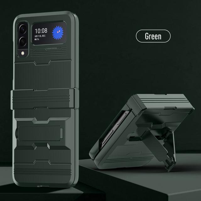 

Сверхмощный защитный чехол-держатель для брони для Samsung Galaxy Z Flip3 5g Flip 3, нескользящие чехлы-сумки для телефонов for Samsung Z Flip 3 зелёный