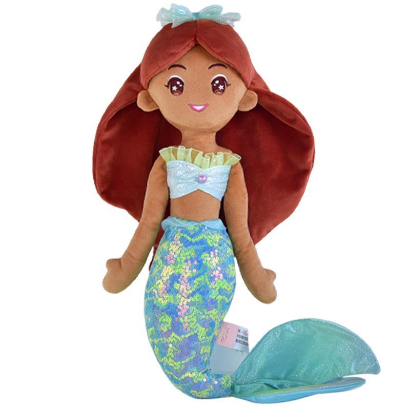 Black Mermaid Plush Toy - Little Mermaid Princess Doll, Soothing Aquarium Style, Children s Gift 12 inches