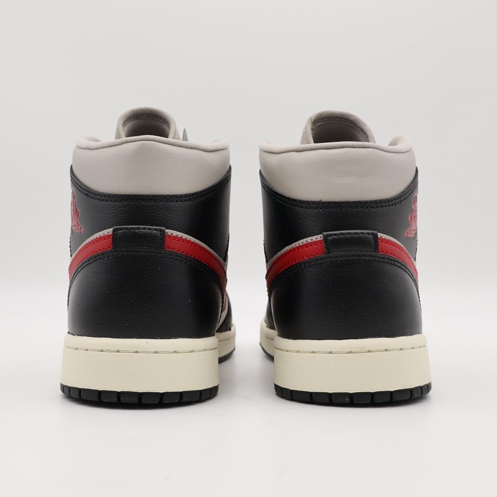 BQ6472-060 Nike WMNS Air Jordan 1 Mid Black Grey Gym Red