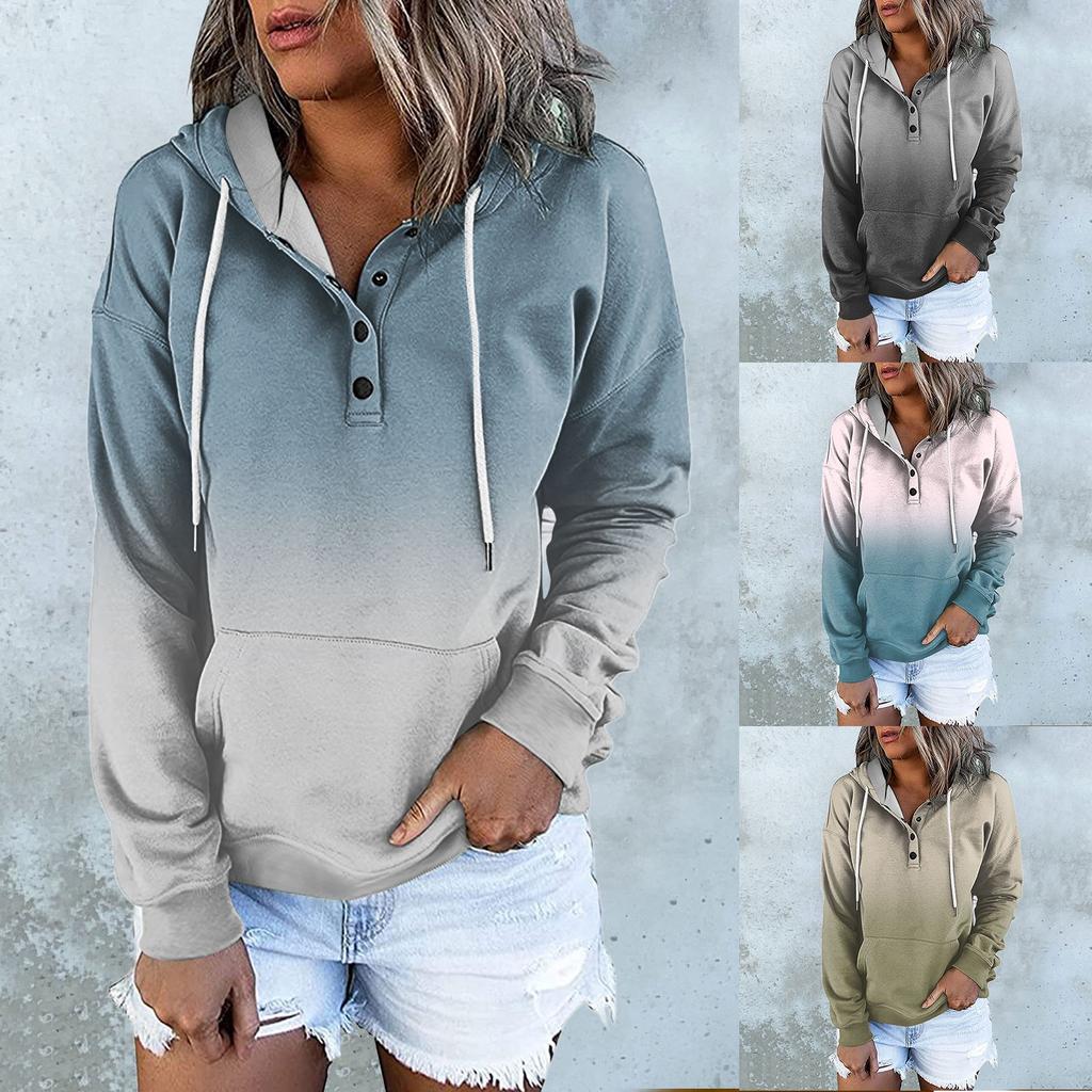 Womens Casual Hoodies Pullover Tops Drawstring Long Sleeve Striped Loose Fit Sweatshirts Tops