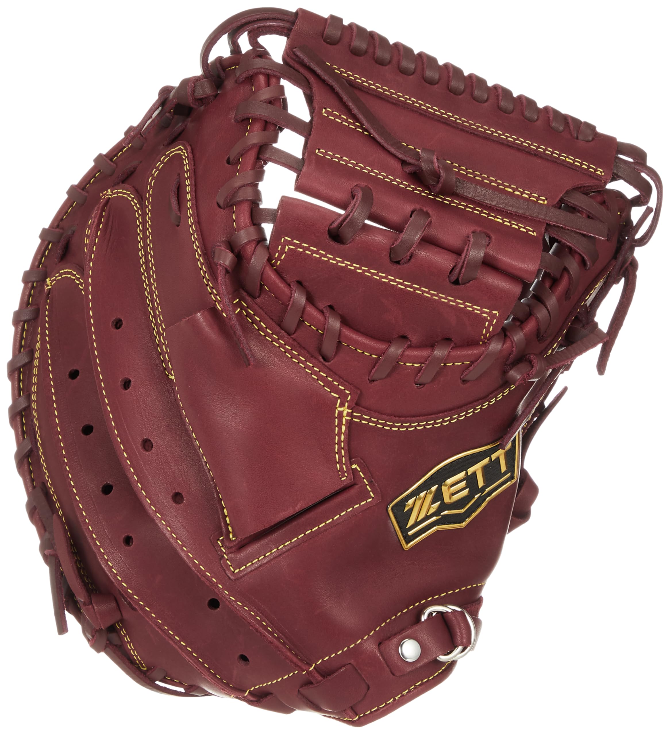 

ZETT Soft Steer Baseball Bordeaux Brown BRCB35512 Catcher s Mitt, (4000), Right-Handed Throw,