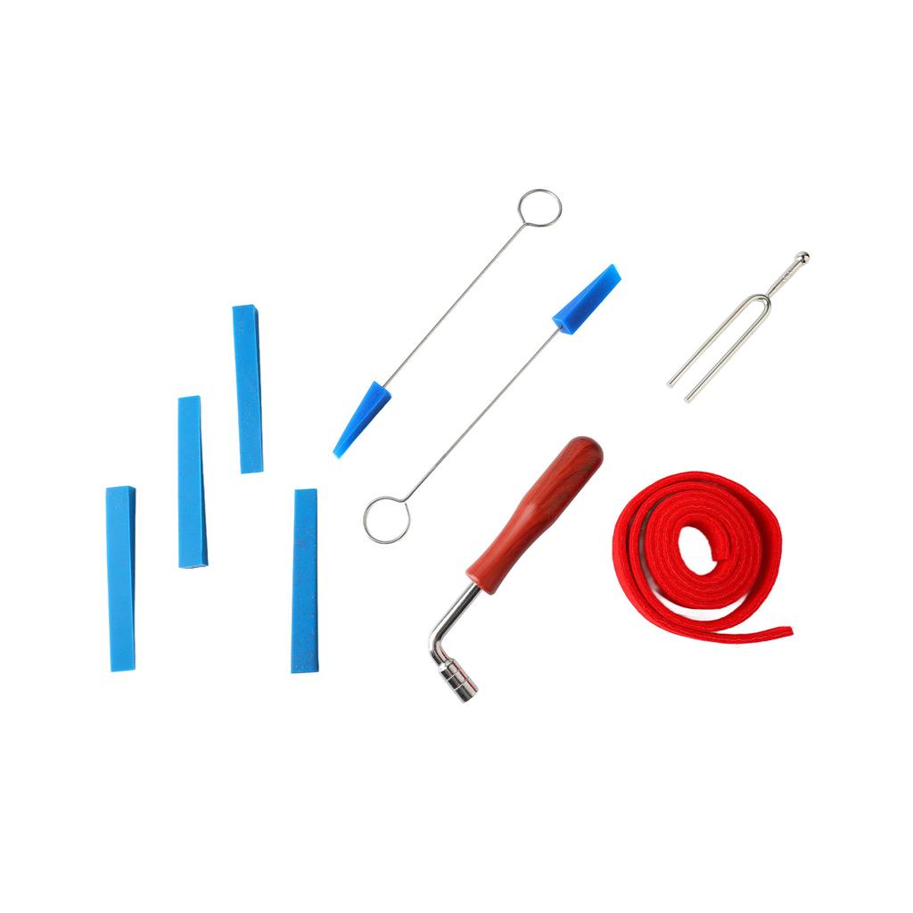 Piano Tuning Tool Set Tuning Wrench Fork Rubber Mute Wool Felt Temperament Strip Piano Tuner Kit