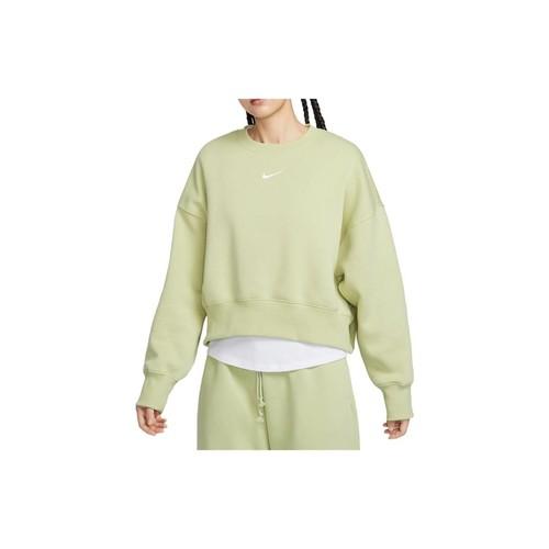 Nike Solid Color Casual Loose-Fit Sweatshirt for Women in Green