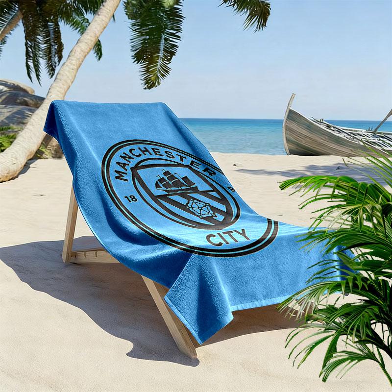Loud MCFC Chants Print Beach Towel, Large Soft Quick Dry Towel for Beach Camping Swimming