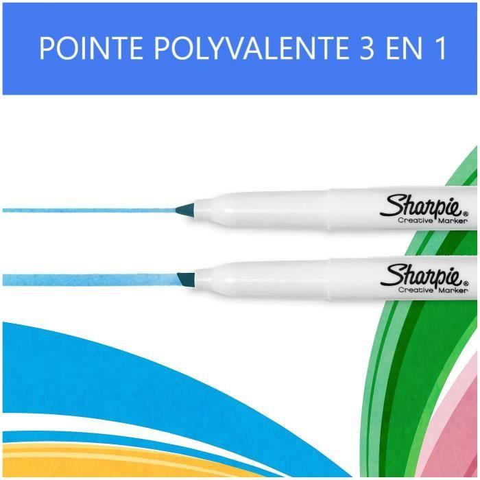 Marqueurs créatifs SHARPIE S-Note, Pointe biseautée, lot de 12, couleurs douces