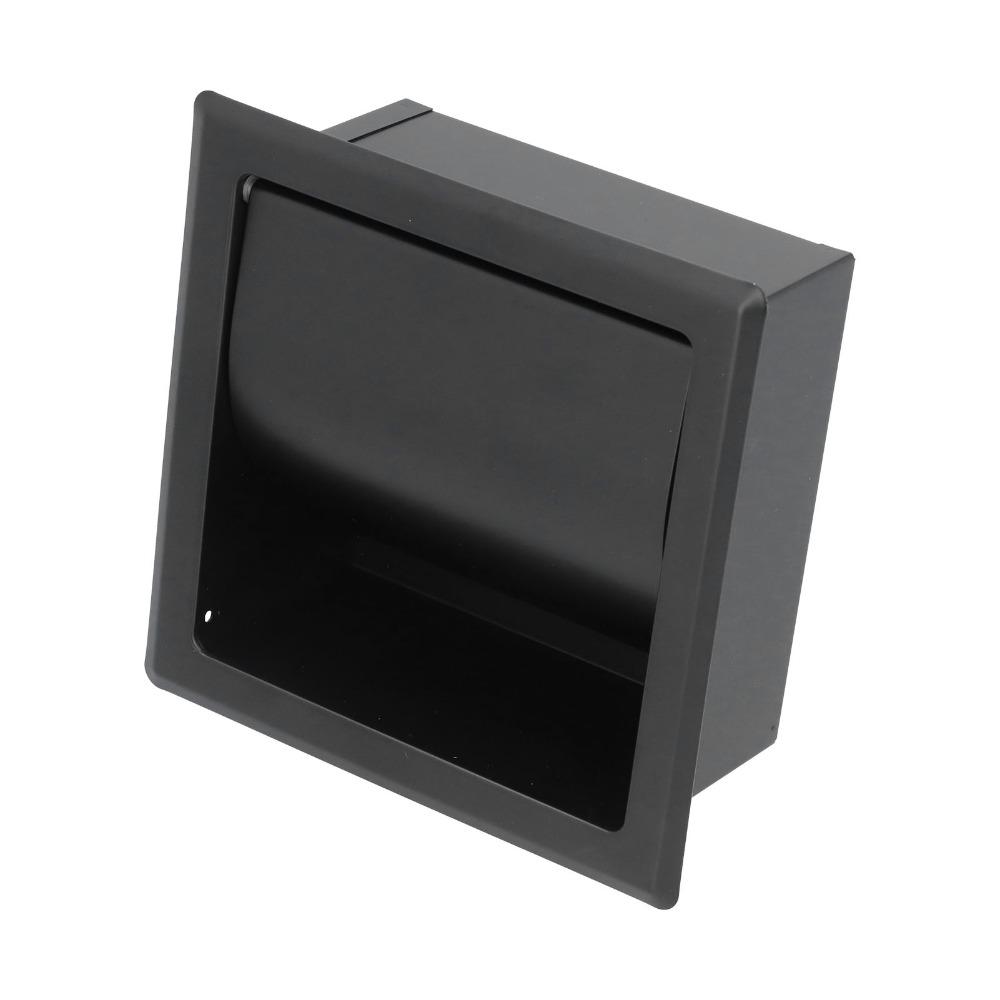 Black Recessed Toilet Paper Holder Stainless Steel Tissue Holder  Bathroom Kitchen Washroom