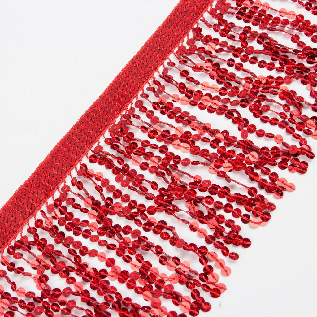 7mm Sequin Tassel Lace for Dance Costumes - 16cm, Autumn/Winter Style