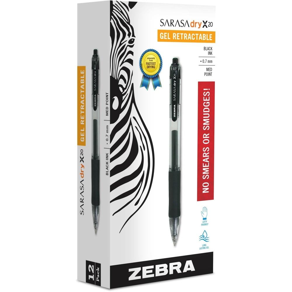 

Sarasa Retractable Gel Ink Pens 0.7mm Black Rapid Dry Ink Smudge Proof Soft Rubber Grip Comfortable Writing Experience 12 Count United States