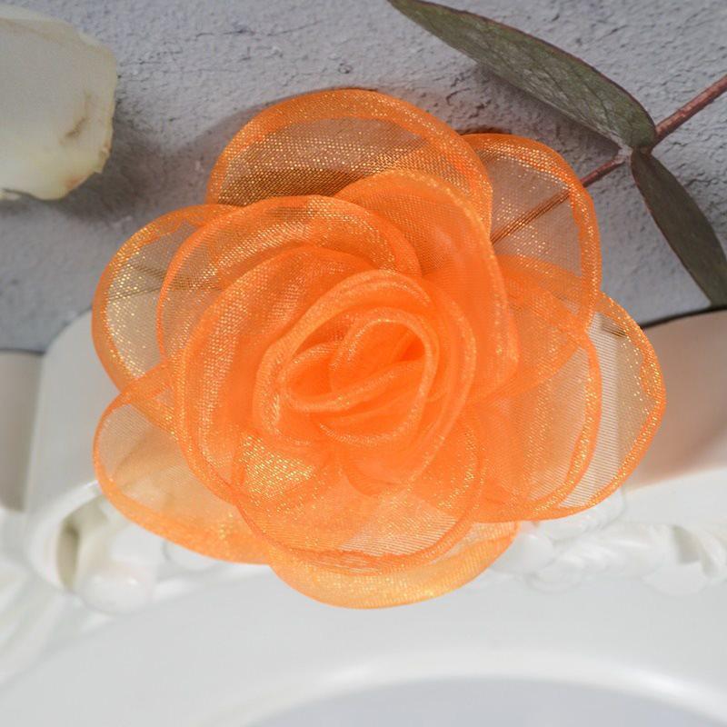 Korean Style 15-Piece Gauze Snow Fabric Flowers for DIY Clothing, Hair Clips, Jewelry Accessories