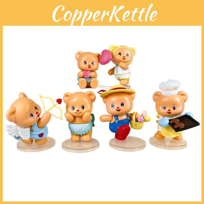 Baking Cute Angel Heart Hugging Pajamas Butter Bear Model Desktop Ornament Set