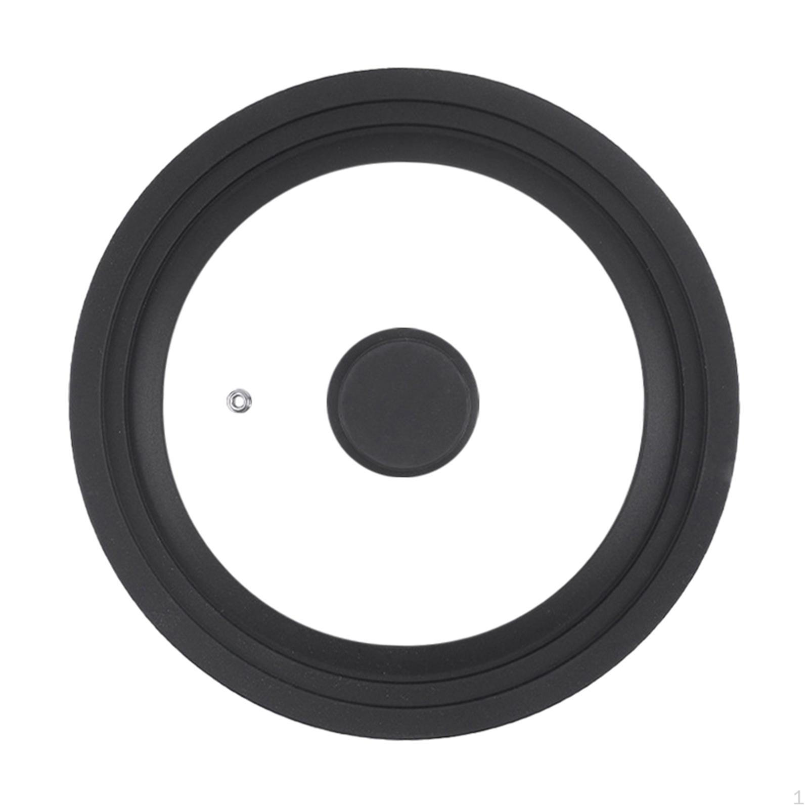 

Скляна верхня кришка. Універсальна кришка. Загартована кришка для кухонних аксесуарів. Заміна силікону Black 21cm