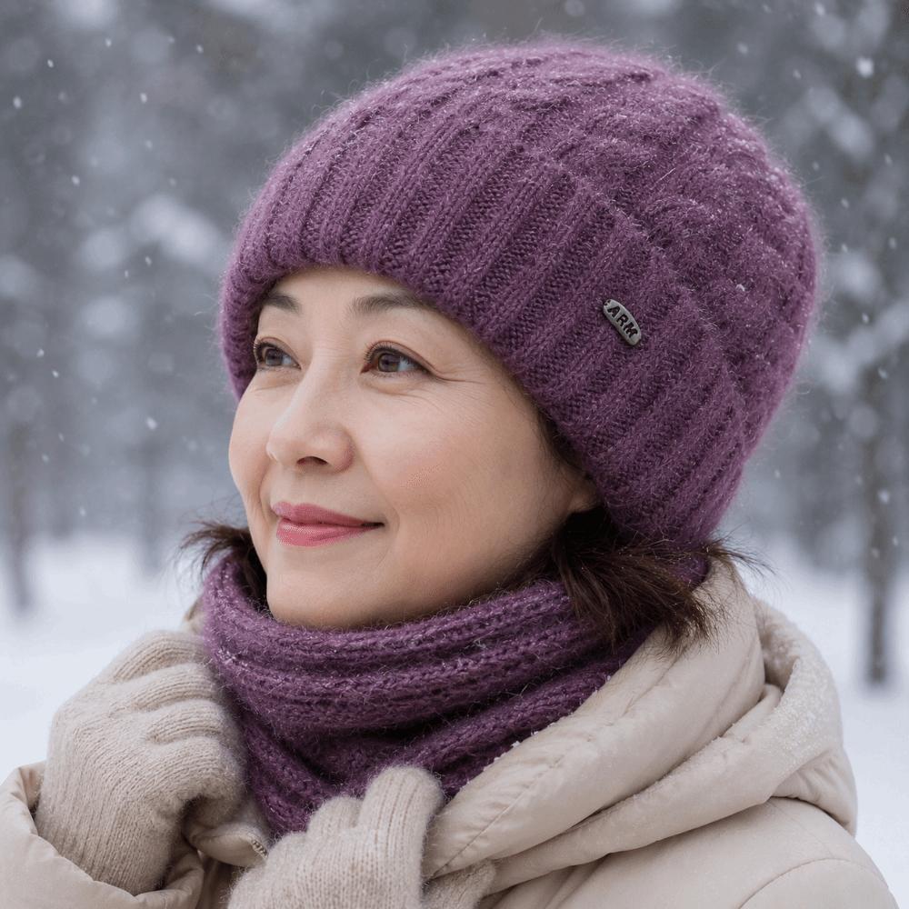 Solid Color Beanie Cap Thickened Winter Cap New Knit Hat Cold Weather