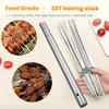10/20Pcs Stainless Steel Barbecue Skewer Reusable BBQ Skewers Kebab Iron Stick For Outdoor Camping Picnic Tools Cooking Tools