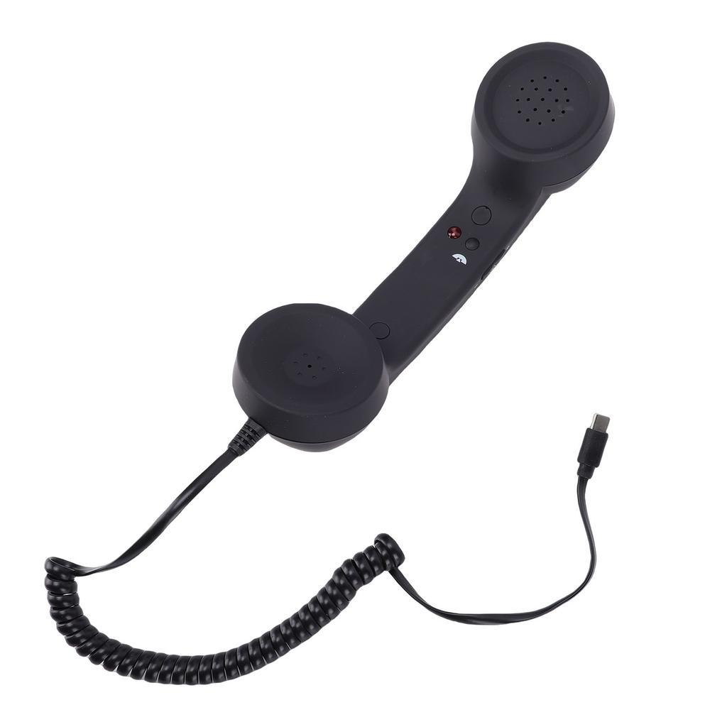 Retro-Telefonhörer mit Lautstärkeregelung, ergonomisch, Typ-C-Kabel, Telefonhörer-Empfänger für Mobiltelefon-Videoanrufe