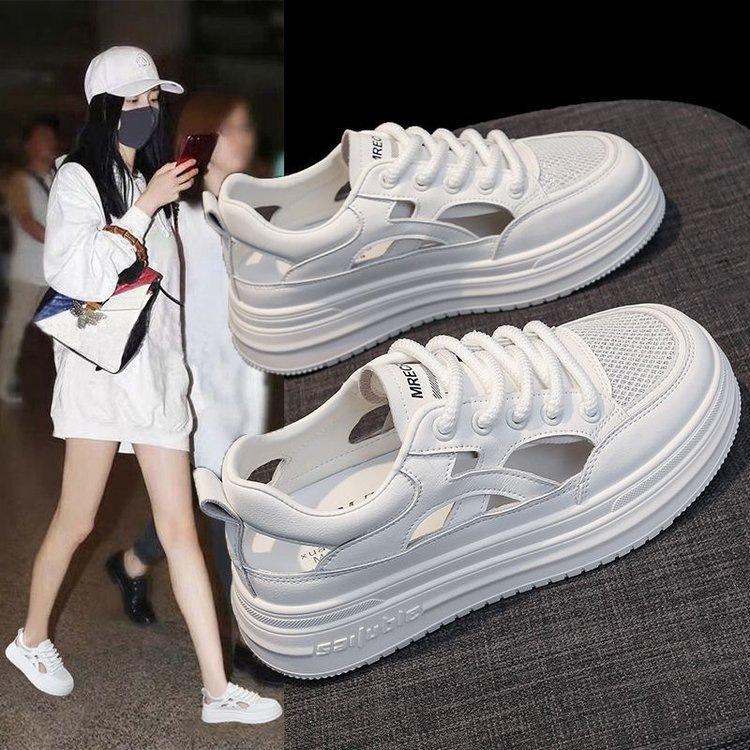

Mesh breathable bag head sandals women s 2025 summer new outer wear thin hollow sports little white shoes women s shoes explosion 40