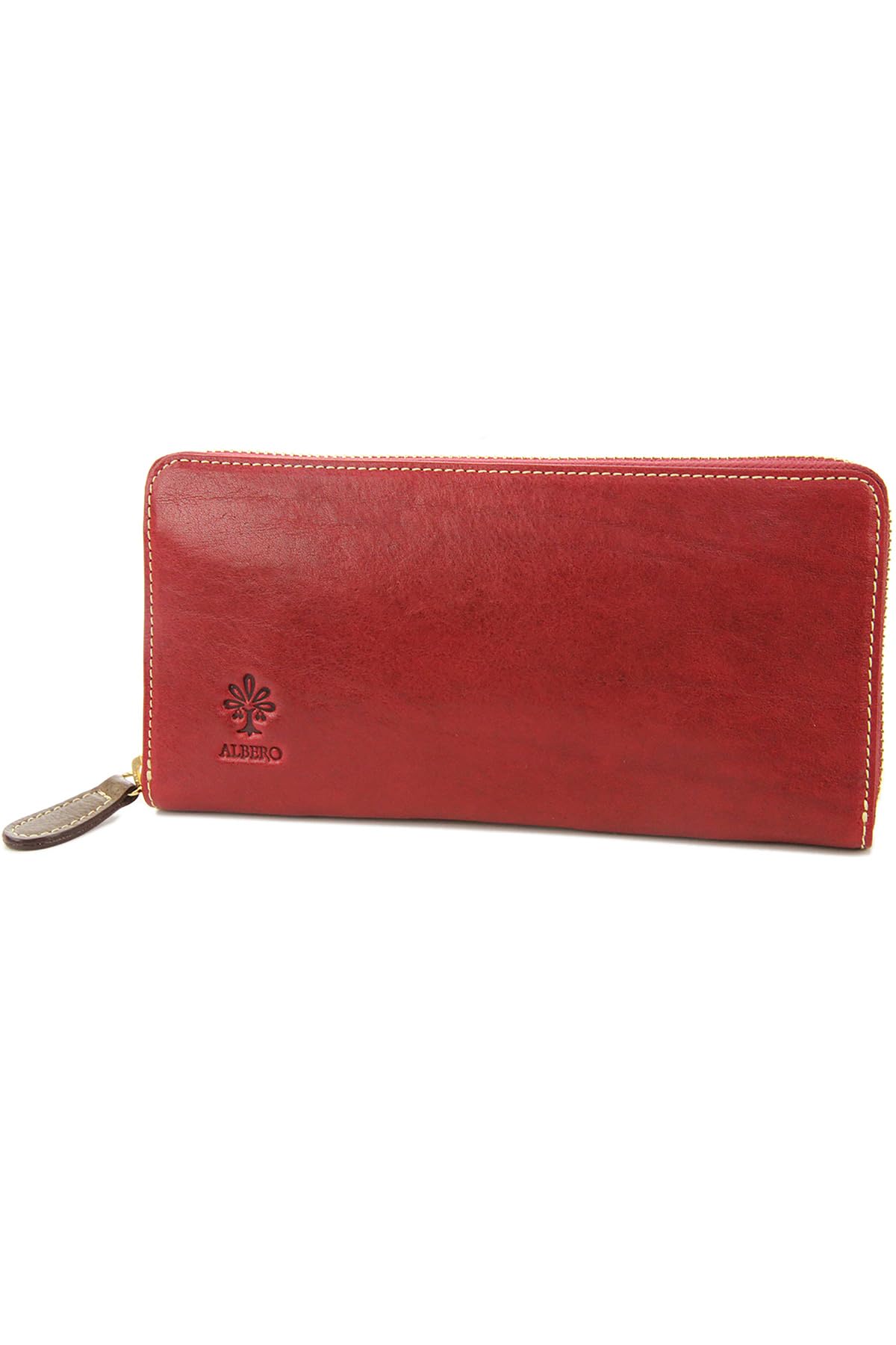 

ALBERO Long Wallet with Round Women s Zipper, Raspberry, AL-6409-64