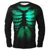 Mode Spier T-shirt Heren Gothic Lange Mouw T-shirt voor Heren Heren Lange Mouwen Halloween Schedel Print Cosplay Feest Kostuum