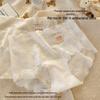 Lace Women's Panties: Mid-Waist, Antibacterial Cotton Briefs with Extended Crotch for Summer