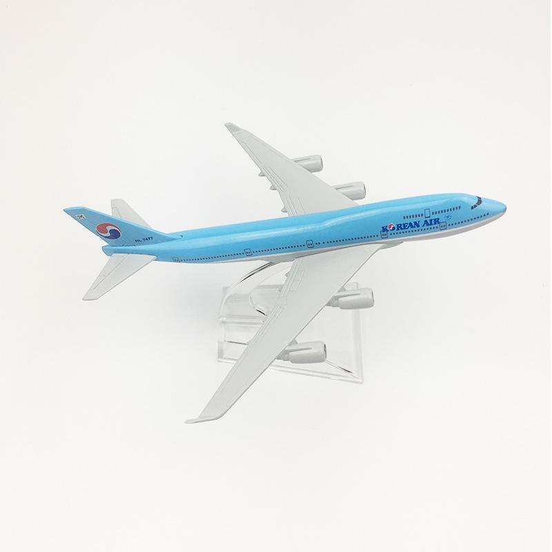 

Aircraft 1/400 Scale Model Korea Airways Metal Alloy Model 16cm B747 Simulation Static Airplane With Landing Gear Decoration