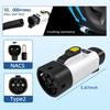 EVqiaoyi NACS to Type2 EV Adapter 32A 7KW from Tesla Pile to Type2 EV Charging Converter for EU Standard Cars
