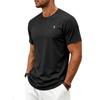 Men's Quick Dry Plus Size Athletic T Shirt with Music Note Print Crew Neck Short Sleeve Lightweight Top