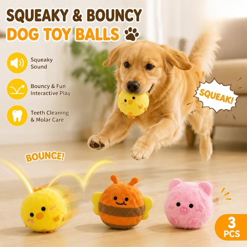 Squeaky Dog Toy Plush Spiky Ball Interactive Puppy Chew Toy Pet Teeth Cleaning Molar Training Hedgehog Ball Stress Relief Dog Su
