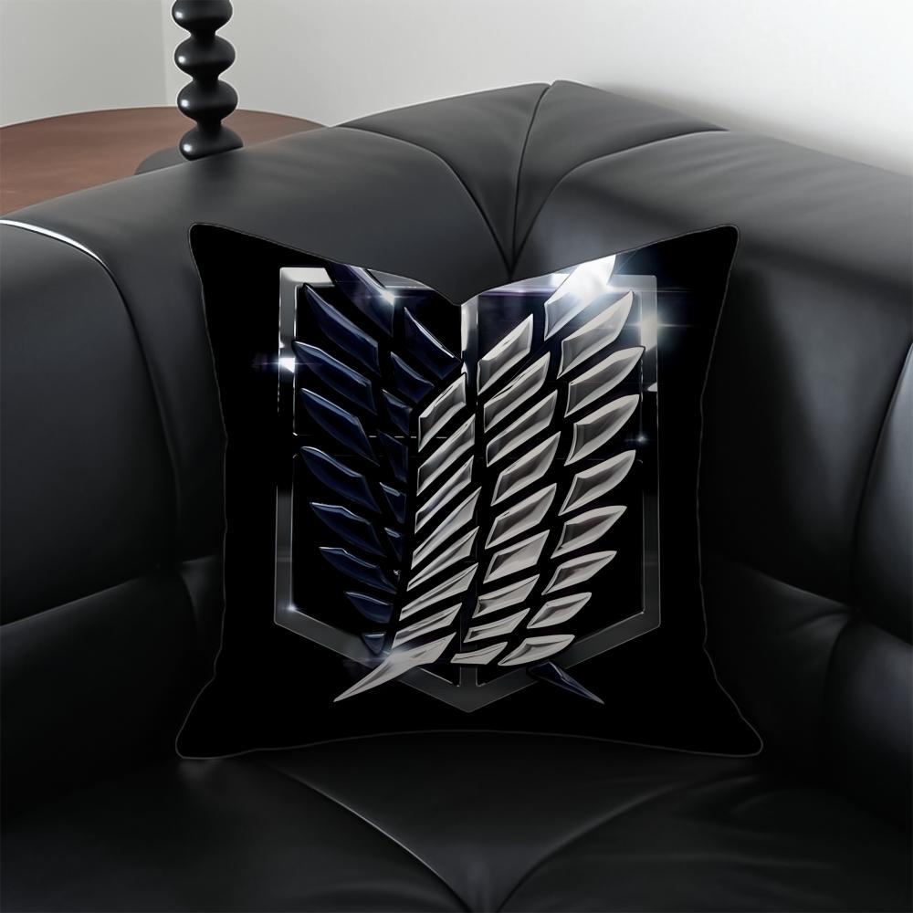Anime Epic AAttack on TTitan Cushion Cover Pillow Case Antidustmite Invisible zipper silky short plush Sofa cushion