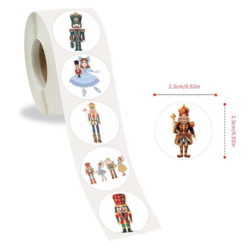 500 Naklejek/rolka Dziadek do orzechów Styl A Naklejki w rolce Nagroda Naklejki motywacyjne Kreatywny podręcznik Naklejki w rolce Taśma