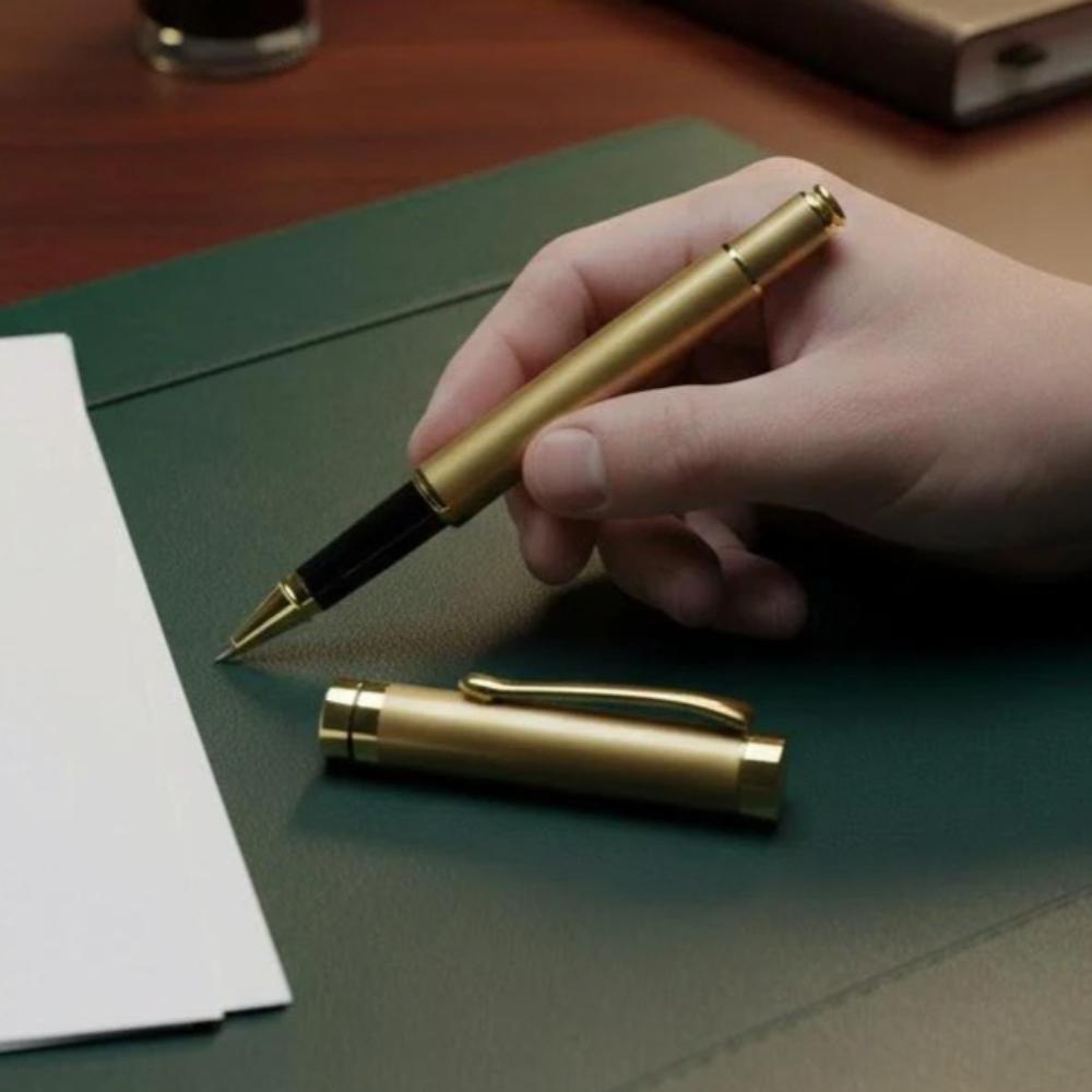 

Metal Rollerball Pen Executive Business Pen Stainless Steel Signature Pen Black Elegant Office Writing Instrument Ballpoint Pen