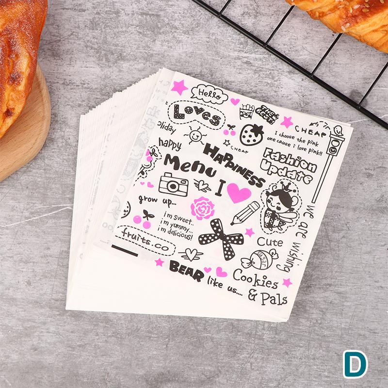 

50Pcs Kraft Paper Sandwich Paper Wrap Bags Food Packing Paper Triangle Shape Oil-Proof Doughnut Packing Bag Baking Tools D