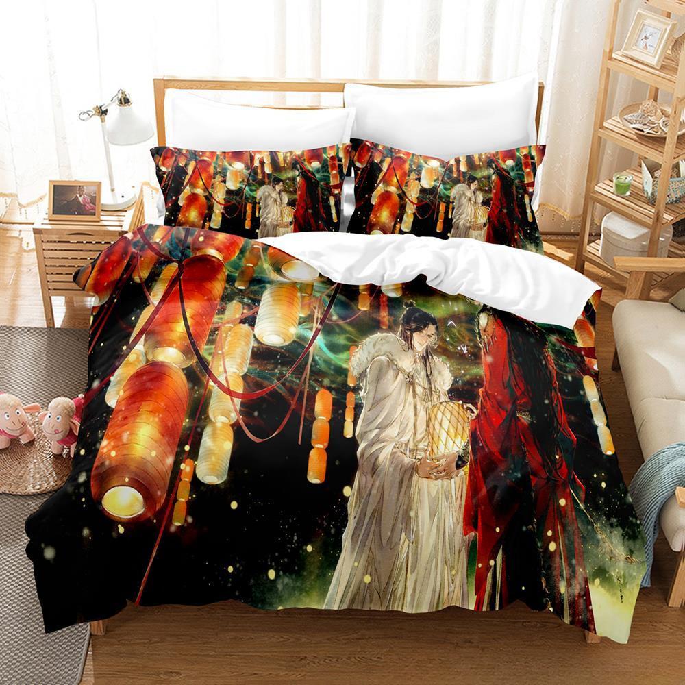 3d Print Heaven Official's Blessing Tian Guan Ci Fu Bedding Set Cartoon Anime Three-piece Set Adult Kid Bedroom Duvet Cover Sets