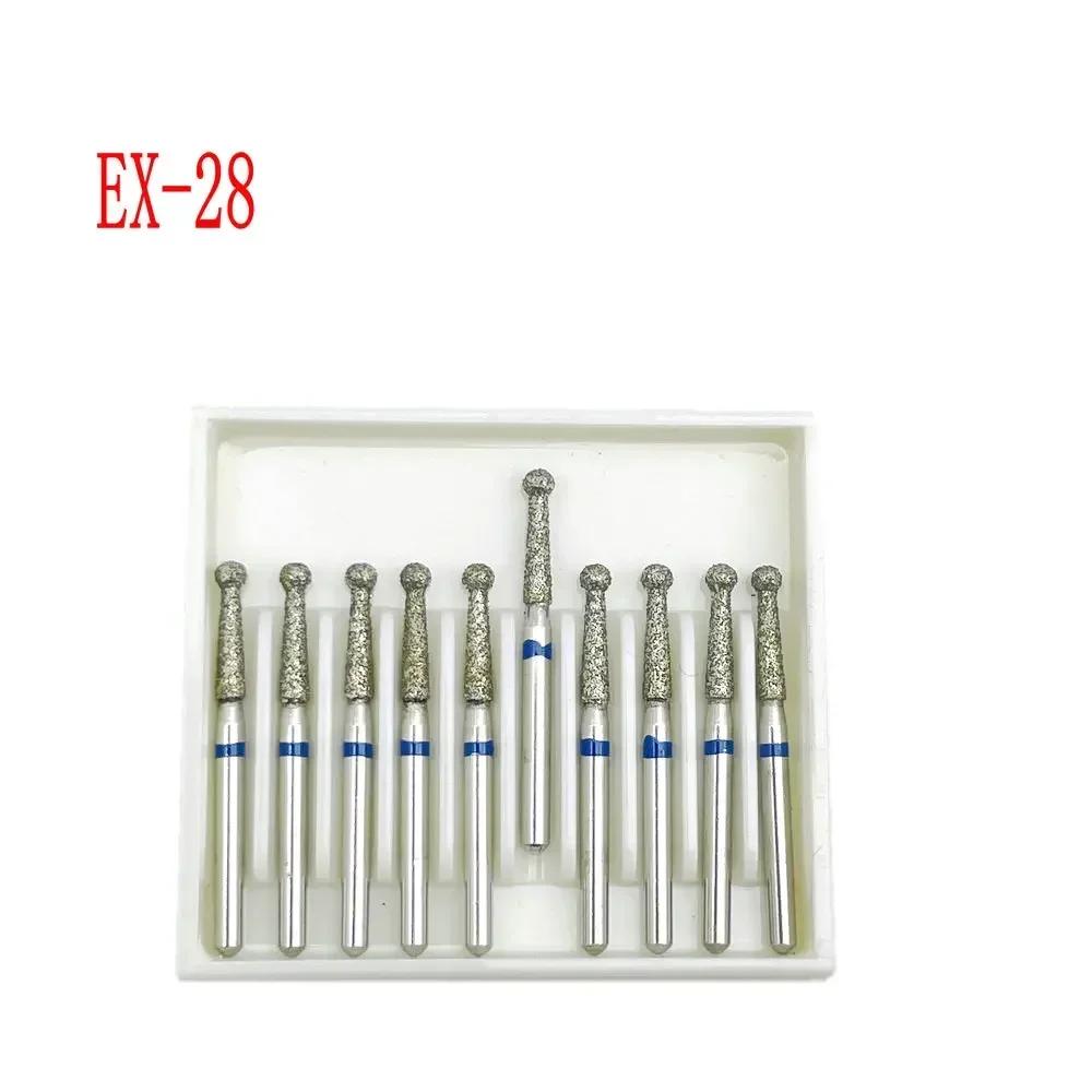 10pcs/box Dental Diamond Burs Drill FG Diamond 1.6mm Shank for High Speed Handpiece Burs
