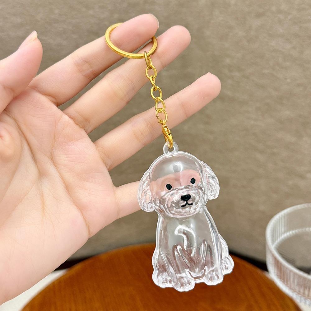 Transparent Dog Fur Storage Pendant Fur Storage Capsule Handmade Design Dog Shape Keychain DIY Accessories