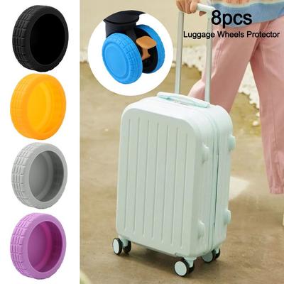 Silicone Luggage Wheels Protector Reduce Wheel Wear Suitcase Parts Axles Travel Luggage Caster Shoes Noise Wheels Guard Cover