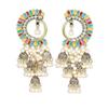 Retro Peacock Luxury Ethnic Style Personality Exaggerated Earrings Pearl Bell Fringed Earrings Women