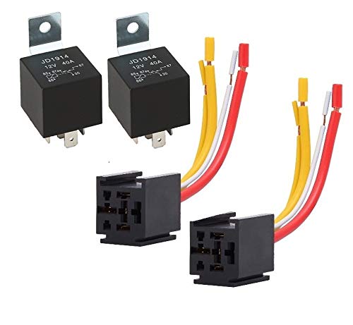 

[2 Pack] 4 Pin 40A Car Truck Motor Heavy Duty On/Off Normally Open car relay 4 pin 12v