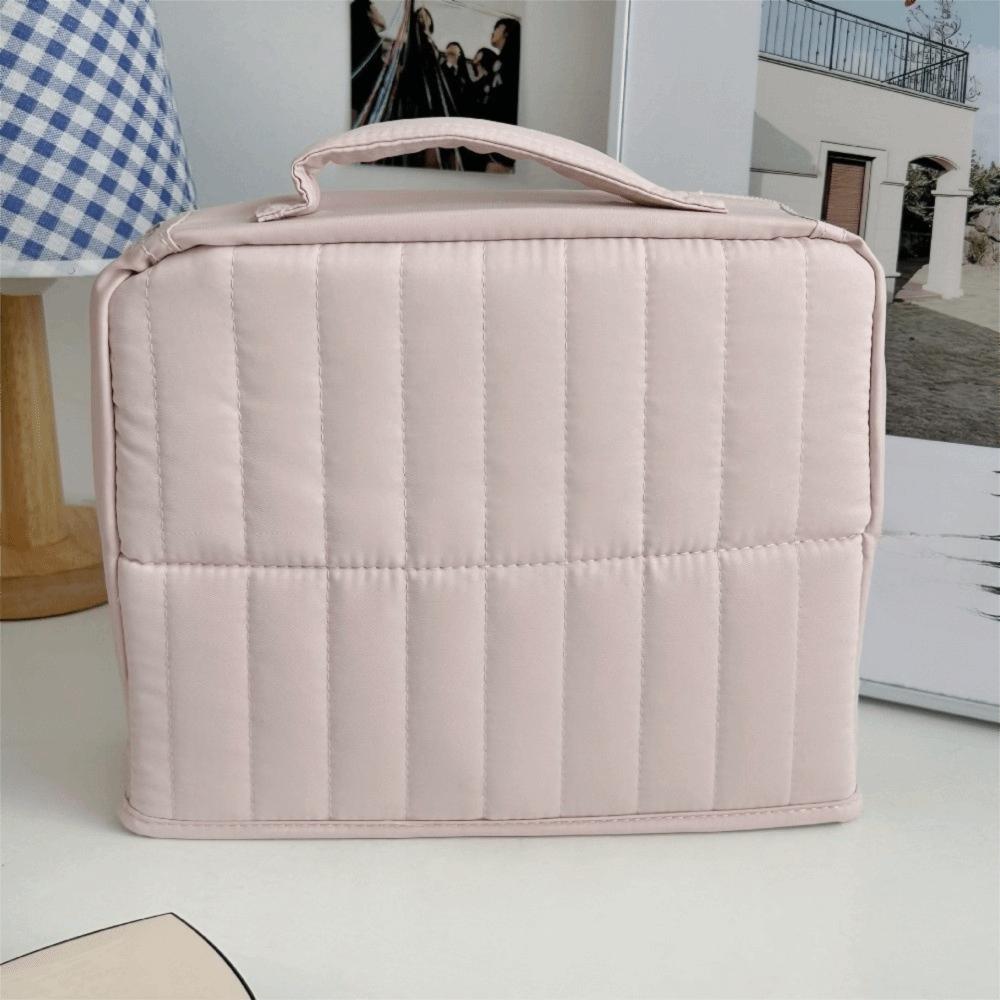 Standable Women Makeup Bag Solid Color Multifunctional Skincare Storage Bag Multi-Compartment Large Capacity Cosmetic Organizer