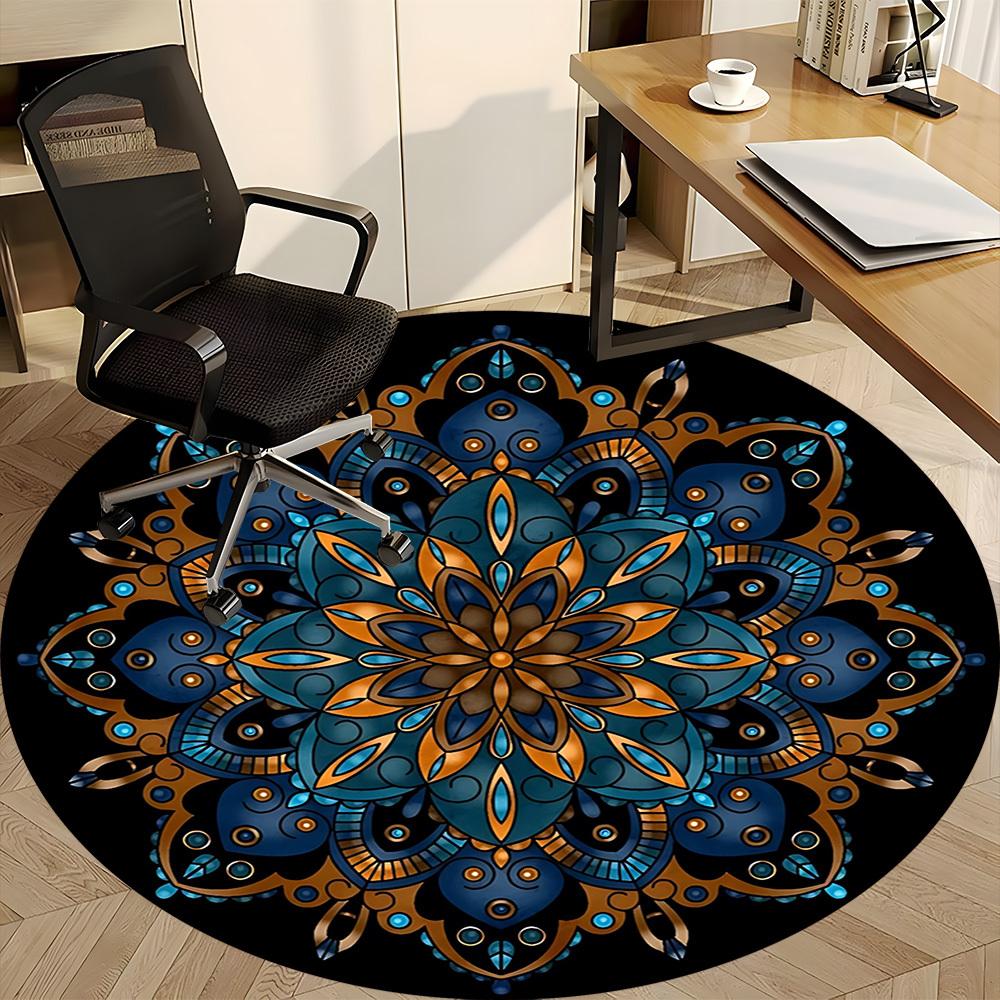 1PC Mandala Artwork Chair Carpet for Office Non-Slip, Lightweight, Machine Washable Rug for Office, Sleeping, Room - Holiday Decoryy251009047
