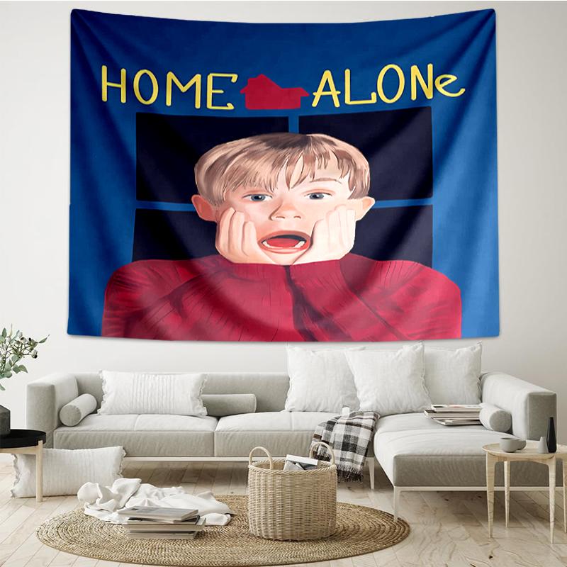 Home-Alone Print Tapestry, Backdrop, Easy Setup, Ideal for Bedroom, Office & Living Room, with Aesthetic Wall Hanging Decor.