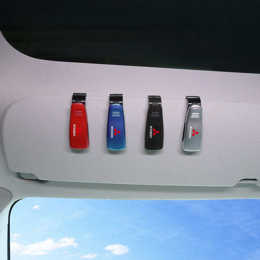 Car Sunglasses Holder Sun Visor Glasses Clip Eyeglasses Hanger Portable Ticket Card Clip For Mitsubishi Lancer Outlander