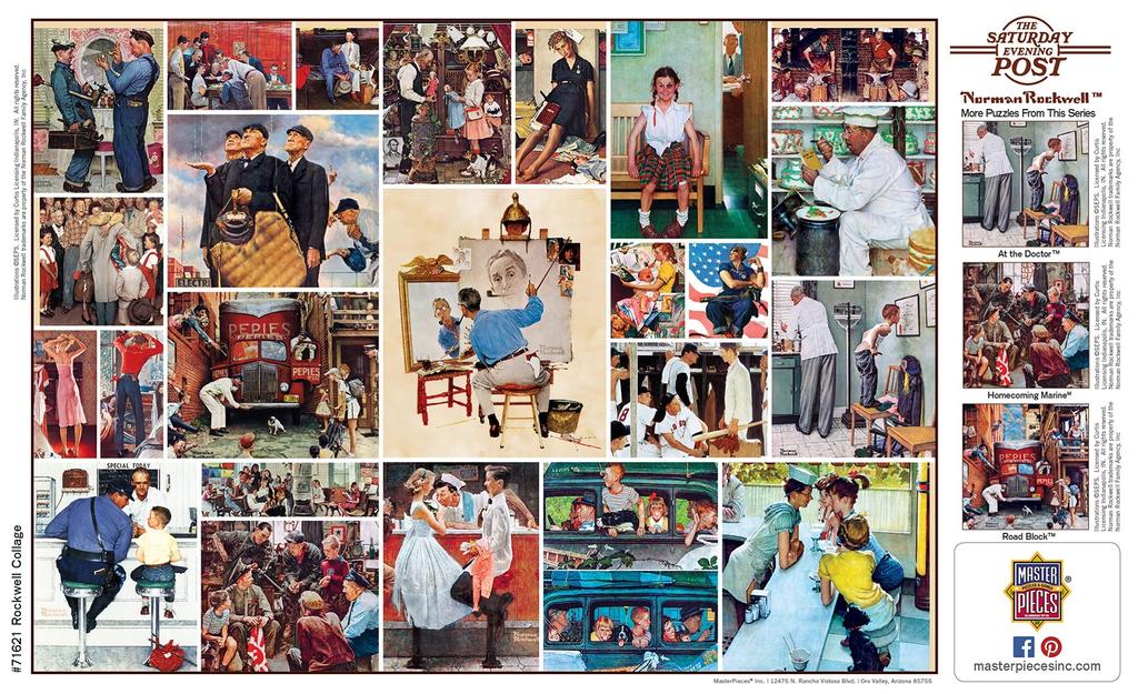 MasterPieces Saturday Evening Post Jigsaw Norman Rockwell 1000 Pieces Puzzle, Collage,